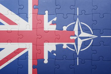 puzzle with the national flag of great britain and nato clipart