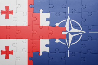 puzzle with the national flag of georgia and nato clipart