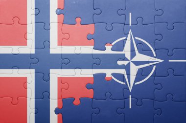 Norveç ve nato ulusal bayrak ile bulmaca