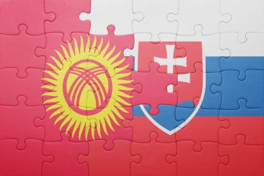 Kırgızistan ve Slovakya ulusal bayrak ile bulmaca