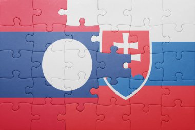 Slovakya ve laos ulusal bayrak ile bulmaca