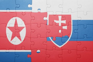 Kore Demokratik Halk Cumhuriyeti ve Slovakya ulusal bayrak ile bulmaca