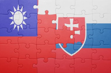 Slovakya ve Tayvan ulusal bayrak ile bulmaca