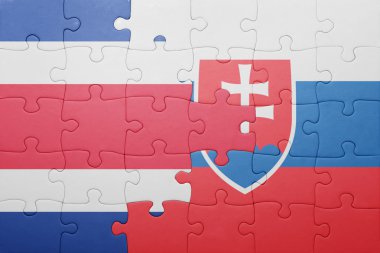 Kosta Rika ve Slovakya ulusal bayrak ile bulmaca
