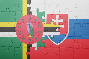 Slovakya ve Dominika ulusal bayrak ile bulmaca