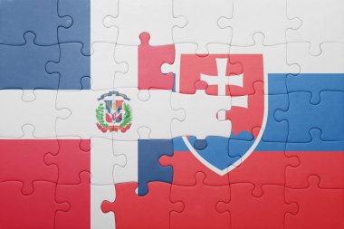 Dominik Cumhuriyeti ve Slovakya ulusal bayrak ile bulmaca