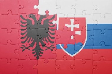 Slovakya ve Arnavutluk ulusal bayrak ile bulmaca