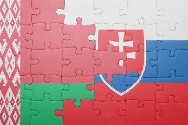 Slovakya ve Beyaz Rusya ulusal bayrak ile bulmaca