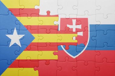 Slovakya ve Katalonya Ulusal bayrak ile bulmaca