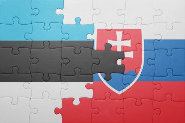 Slovakya ve Estonya ulusal bayrak ile bulmaca