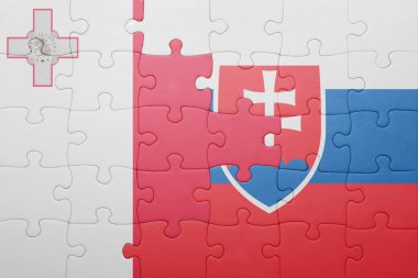 Slovakya ve malta ulusal bayrak ile bulmaca