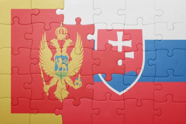 Slovakya ve Karadağ ulusal bayrak ile bulmaca
