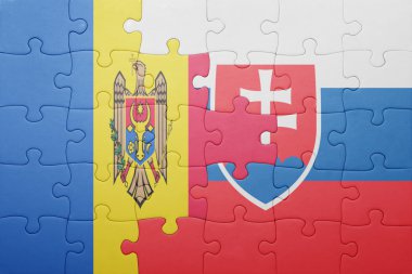 moldova ve Slovakya ulusal bayrak ile bulmaca