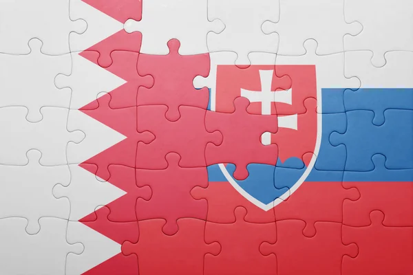 Παζλ με την εθνική σημαία της Σλοβακίας και Μπαχρέιν — Φωτογραφία Αρχείου