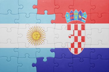 Arjantin ve Hırvatistan ulusal bayrak ile bulmaca