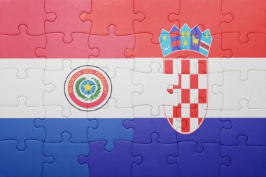paraguay ve Hırvatistan ulusal bayrak ile bulmaca