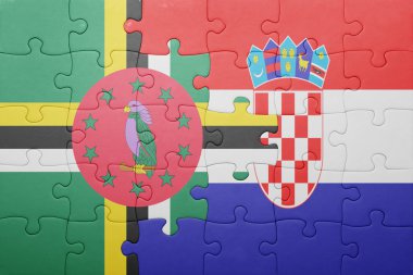 Dominika ve Hırvatistan ulusal bayrak ile bulmaca
