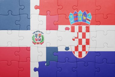 Dominik Cumhuriyeti ve Hırvatistan ulusal bayrak ile bulmaca