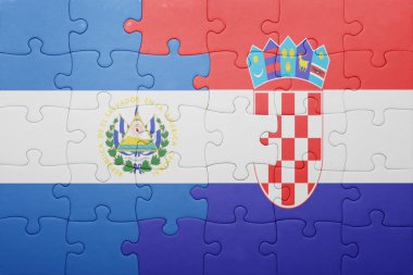 el salvador ve Hırvatistan ulusal bayrak ile bulmaca