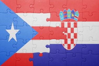 Porto Riko ve Hırvatistan ulusal bayrak ile bulmaca