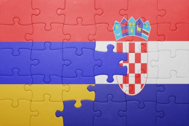 Ermenistan ve Hırvatistan ulusal bayrak ile bulmaca