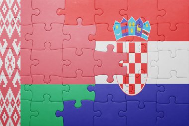 Beyaz Rusya ve Hırvatistan ulusal bayrak ile bulmaca