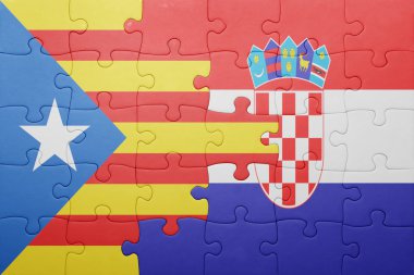 Katalonya ve Hırvatistan ulusal bayrak ile bulmaca