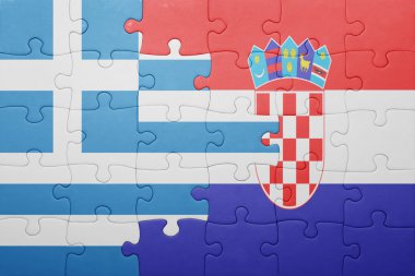Yunanistan ve Hırvatistan ulusal bayrak ile bulmaca