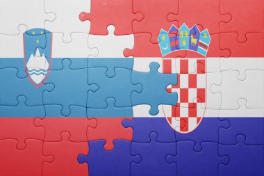 Hırvatistan ve Slovenya ulusal bayrak ile bulmaca