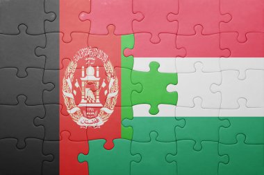 Afganistan ve Macaristan ulusal bayrak ile bulmaca