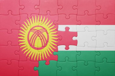 Kırgızistan ve Macaristan ulusal bayrak ile bulmaca