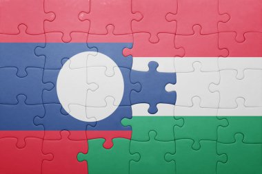 laos ve Macaristan ulusal bayrak ile bulmaca