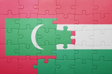 Maldivler ve Macaristan ulusal bayrak ile bulmaca