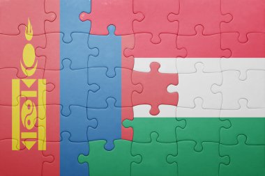 Moğolistan ve Macaristan ulusal bayrak ile bulmaca