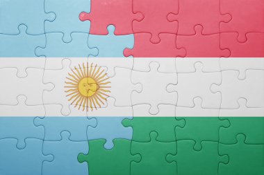 Arjantin ve Macaristan ulusal bayrak ile bulmaca
