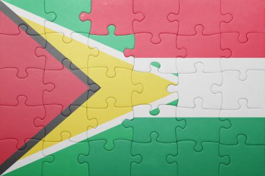 guyana ve Macaristan ulusal bayrak ile bulmaca