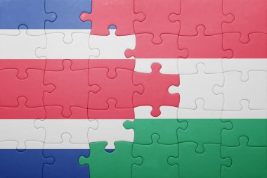 Kosta Rika ve Macaristan ulusal bayrak ile bulmaca