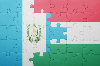 guatemala ve Macaristan ulusal bayrak ile bulmaca