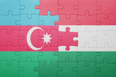 Azerbaycan ve Macaristan ulusal bayrak ile bulmaca