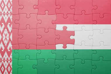 Beyaz Rusya ve Macaristan ulusal bayrak ile bulmaca