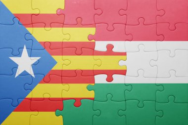 Katalonya ve Macaristan ulusal bayrak ile bulmaca