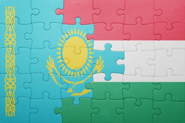 Kazakistan ve Macaristan ulusal bayrak ile bulmaca