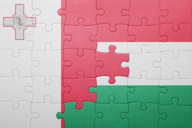 Macaristan ve malta ulusal bayrak ile bulmaca