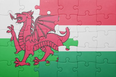 Macaristan ve Galler Ulusal bayrak ile bulmaca