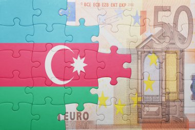 Azerbaycan ve euro banknot ulusal bayrak ile bulmaca