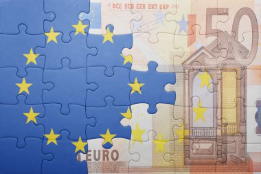 Avrupa Birliği ve euro banknot ulusal bayrak ile bulmaca