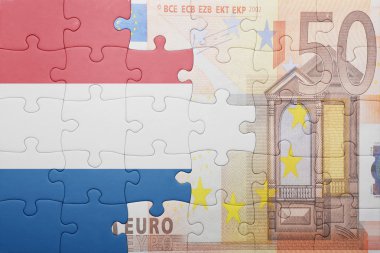 Hollanda ve euro banknot ulusal bayrak ile bulmaca
