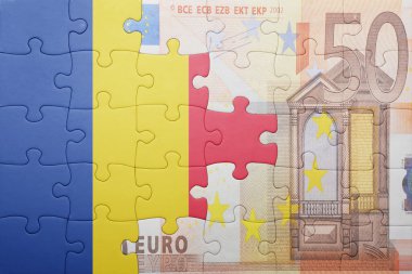 Romanya ve euro banknot ulusal bayrak ile bulmaca