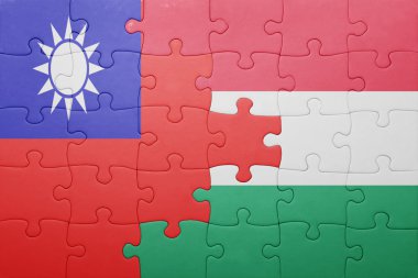 Macaristan ve Tayvan ulusal bayrak ile bulmaca