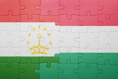 Macaristan ve Tacikistan Ulusal bayrak ile bulmaca